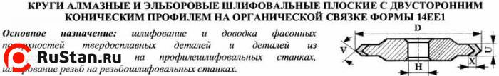 Круг алмазный 14ЕЕ1Х(плоск. 2-хстор.конич.профиль)125х6х3х5х32х45град АС4 100/80 В2-01 100% 24,1 карат фото №1