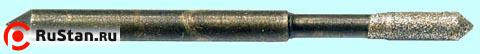 Головка алмазная цилиндрическая d 3,3мм АС4 100/80 (ут.хв. d 3,0мм) фото №1