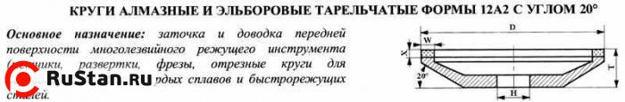 Круг алмазный 12А2-20град (тарельчатый) 125х10х2х16х32  АС4 200/160 100% В2-01 32,0 карат фото №1