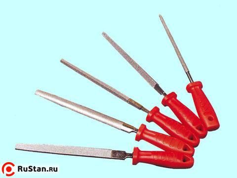 Напильник алмазный 3-х гранный 300мм(р.ч. 265мм) 125/100 с пластмассовой ручкой фото №1
