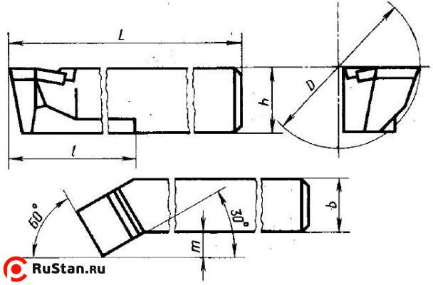 Резец Расточной 16х12х170 Т5К10 для сквозных отверстий тип1, исп.2 фото №1