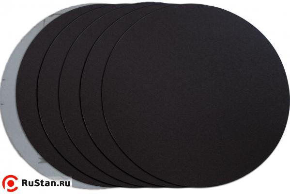 Диск шлифовальный на велкро основе P60, 230мм / без отв., черный, 5 шт. фото №1