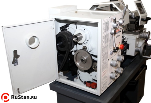 Под защитной крышкой шпиндельной бабки расположены приводные шкивы и гитара зубчатых колес. фото №2 METAL MASTER X3075M фото №2