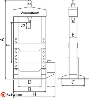 Размеры прессов Metallkraft фото №2 Размеры прессов Metallkraft фото №2