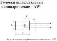 Головка абразивная  5х 6х3 AW(ГЦ) 63C F60(25Н) O(СТ1) с хвостовиком 